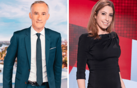 Gilles Bouleau et Léa Salamé - ITV Macron 14/07/20