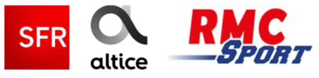 SFR, Altice France, RMC Sport logos