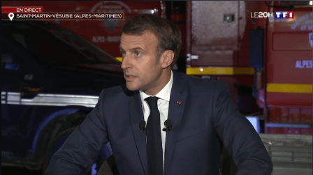 Emmanuel Macron au JT de 20H TF1 7 oct 2020