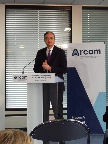 Roch-Olivier Maistre lors de la conférence "L'Arcom a 100 jours"
