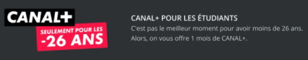 Offre 1 mois gratuit Canal 26 ans