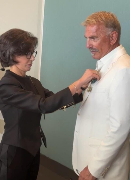 Rachida Dati et Kevin Costner