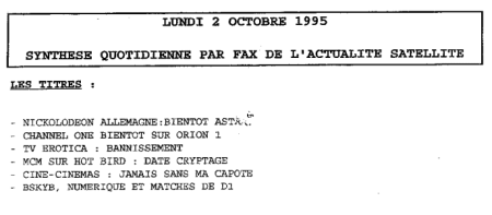 Premier numéro Satellifax 1995