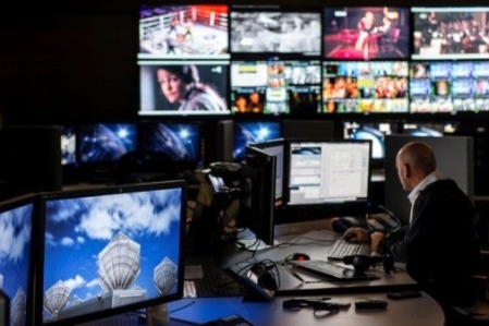 Mur écran régie Sky Italia Eutelsat