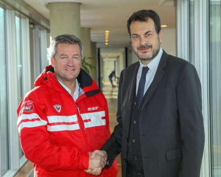 Eric Brèche, président du SNMSF, et Laurent-Eric Le Lay, directeur des sports de FTV