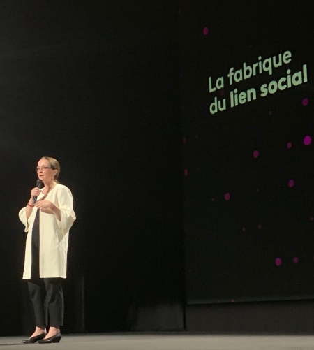 Delphine Ernotte Cunci, présidente de France Télévisions, lors de la conférence de presse de rentrée