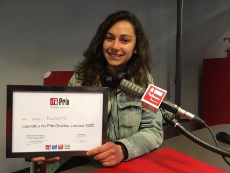 Sophie Pouzeratte, lauréate du prix RFI Charles-Lescaut 2022