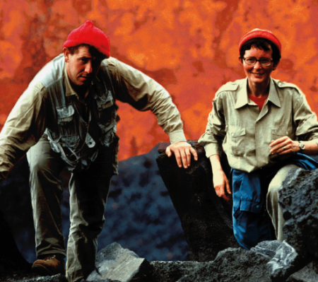 Les volcanologues Maurice et Katia Krafft.