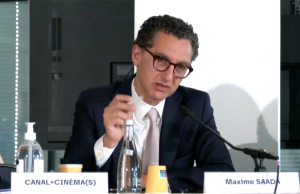 Maxime Saada lors de l'audition à l'Arcom, jeudi 11 juillet.